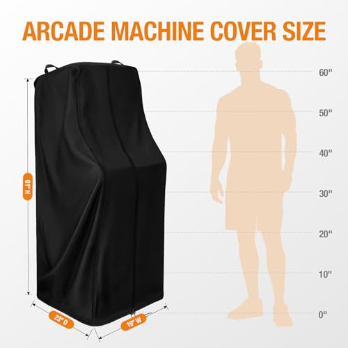 Arcade Machine Cover, Heavy-Duty Waterproof Protection for Pinball & Arcade Cabinets, Fits Most Standard Home Game Machines - size: 19"L x 23"W x 61"H
