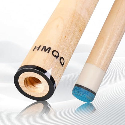 HMQQ 58" Maple Pool Cue Stick, 19oz 2-Piece Billiard Cue with 13mm Tip, Adjustable Weight, Linen Wrap, Stainless Steel Joint, Pool Cue for Beginners, Gift Ready with Carry Bag - color: Black