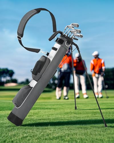 Golf Lightweight Stand Bag, Portable Golf Carry Bag with Insulated Cooler Pocket, Easy to Carry and Ideal for Driving Range, Pitch n Putt, Par 3, Executive Courses - color: Gray