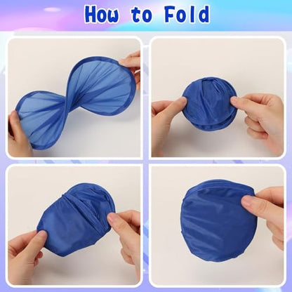 Aooba Flying Disc Fans, 10 Pieces Foldable Flying Disc or Fan with Storage Bag Assortment Fans Set Beach Flying Disc- 9.8" Foldable Flying Disc