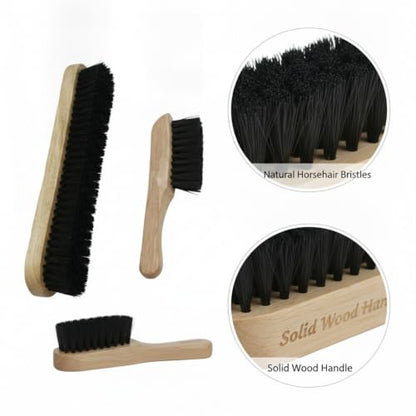 Billiard Table Brush Set, Natural Horsehair Bristles with Wood Handle for Pool Table Felt, 2-Pack - size: 12.99 x 3.35 x 1.57 in