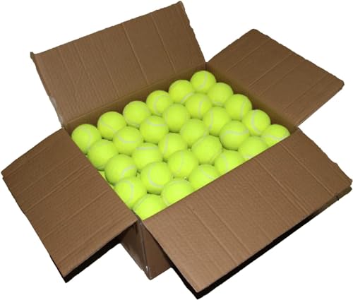 SHYUJAJIE Tennis Balls, 90 Pack Training Tennis Balls Bulk, High Elasticity Practice Tennis for Beginner, Exercise Playing Balls for Pet Dog - color: Yellow