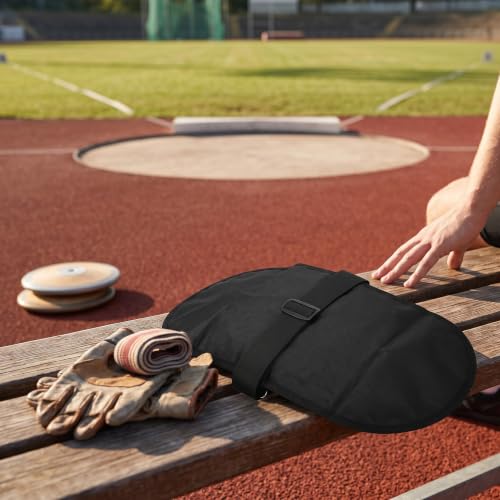 Discus Carrier Bag, Oxford Track and Field Discus Put Carry Bag with Adjust Strap, Athletes Discus Carrying Bag for 2, (Black)