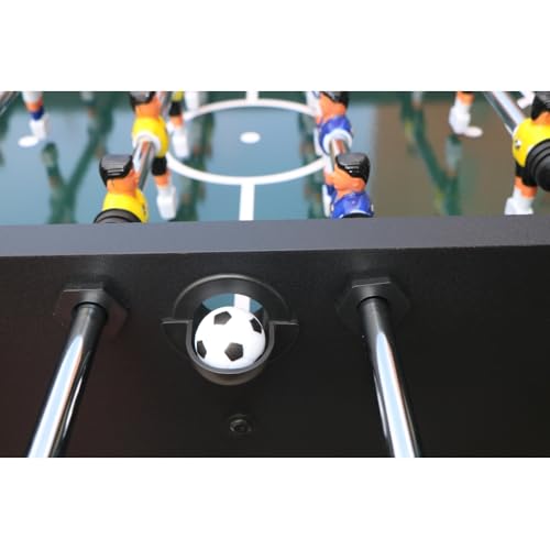 Virubi 54-inch Soccer Table with American Sporty Design, Foosball Football Game Table for Kids Adults, Wooden Steel Construction Black for Indoor Family Dining Room