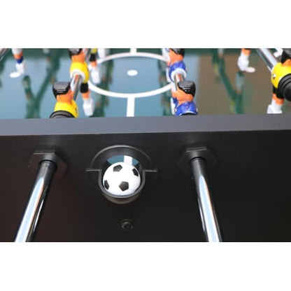 Virubi 54-inch Soccer Table with American Sporty Design, Foosball Football Game Table for Kids Adults, Wooden Steel Construction Black for Indoor Family Dining Room
