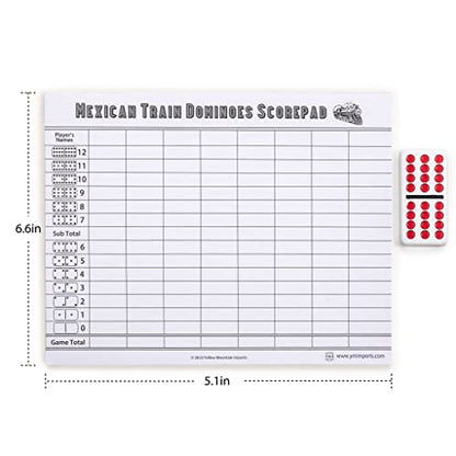 Yellow Mountain Imports Mexican Train Dominoes Scorepad - 50 Sheets - size: Mexican Train - 50 sheets