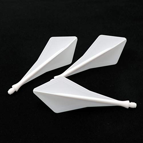 CUESOUL TRAJ AK8 New Integrated Dart Flights and Shafts Wave Shape,Very Slim Dart Flight 3 Sets - color: Diamond Shape-White