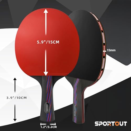 Sportout Ping Pong Paddles Sets-Portable Table Tennis Paddle withStorage Case Premium Table Tennis Racket for Indoor & Outdoor Games