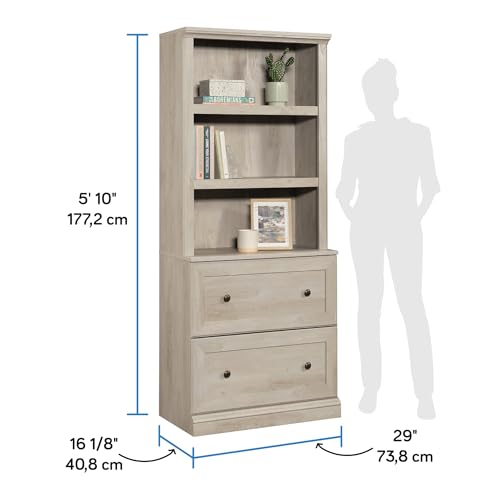 Sauder Miscellaneous Storage Library, Chalked Chestnut Finish
