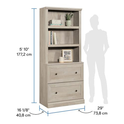 Sauder Miscellaneous Storage Library, Chalked Chestnut Finish