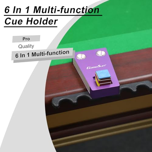 6 in 1 Portable Weighted Pool Cue Holder with Chalk Holder, Billiard Cue Tip Tool, Purple - color: Purple