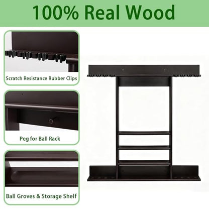 Pool Stick Holder Wall Mount, 8 Pool Cue Rack Wall Mount, Solid Wood Pool Cue Holder & Cue Stick Holder, Professional Pool Stick Wall Rack for Billiard Room Accessories Holds 8 Cues,Black - size: 8 Cues, style: SU-wa-8 Cue Racks-black