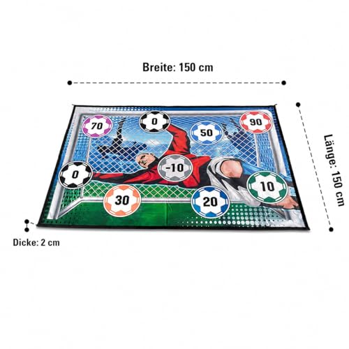 Childrens Soccer Mat, 150x150cm Velvet Soccer Target Game, Nine Grid Soccer Practice Mat 7-14, Indoor Outdoor Soccer Toys, Blue - color: Blue