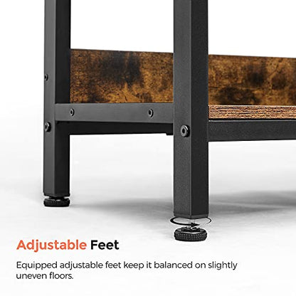 VASAGLE Bookshelf, Cube Shelf, Console Table, TV Stand with 6 Storage Cubes, for Office, Living Room, Bedroom, 13 x 47.2 x 31.5 Inches Industrial Design, Rustic Brown and Black ULLS104B01 - size: 13"D x 47.2"W x 31.5"H