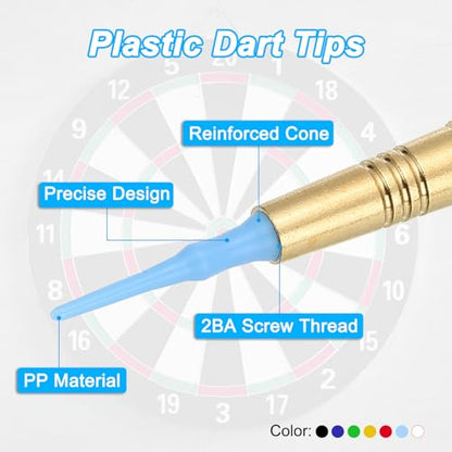 PATIKIL Plastic Dart Tip 2BA Thread, Soft Dart Tip Replacement Dart Accessories - color: Sky Blue