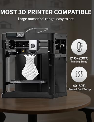 RAMBERY White PLA+ 3D Printing Filament 1.75mm 1kg Spool, Toughness Upgraded 3D Printer Filament, Neatly Wound Fit Most FDM Printers - color: Pla+ White, size: 1kg