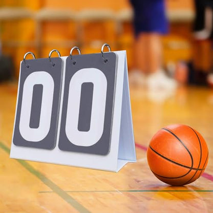 Sports Scoreboard Tabletop Portable Counter Two Digit Flip Number PVC Material Smooth Edge Easy to Use Suitable for Basketball Football Soccer Volleyb