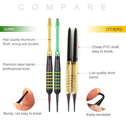 centaur 12 Pack Soft Tip Darts, Professional 18 Gram Plastic Tip Dart Sets with 4 Colors Premium Aluminum Shafts 100 Dart Tips 16 Dart Flights and Dart Case for Electronic Dart Board