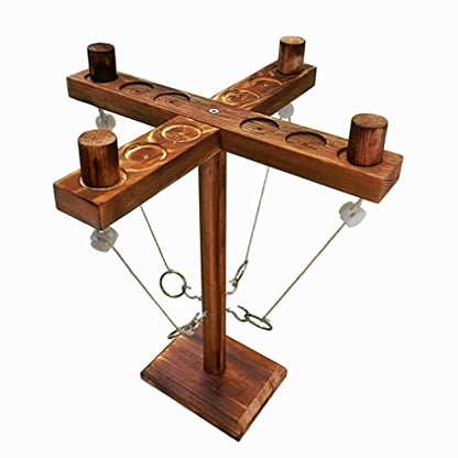 Ring toss Games Ring Hook Toss Game, Wooden Hook Tossing Game Interactive Outdoor Toys and Games for Family and Friends