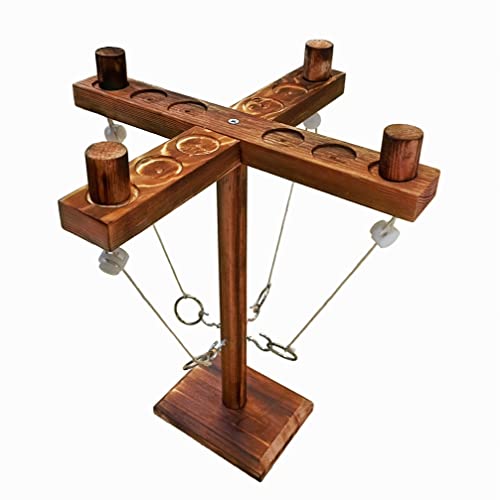 Ring toss Games Ring Hook Toss Game, Wooden Hook Tossing Game Interactive Outdoor Toys and Games for Family and Friends