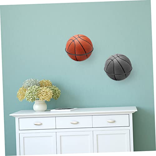 SUPVOX 1set Wall-Mounted Storage Rack for Basketball Football Rugby Space-Saving Display Stand Black Holders and Screws for Easy Installation
