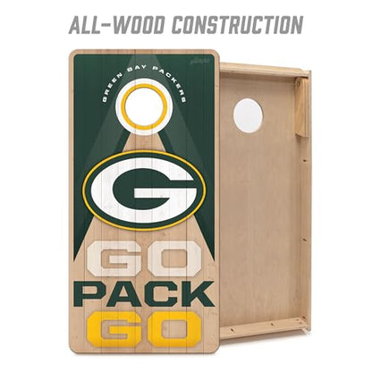 YouTheFan NFL 2' x 4' Slogan Series Professional Wood Cornhole Game - color: Green Bay Packers