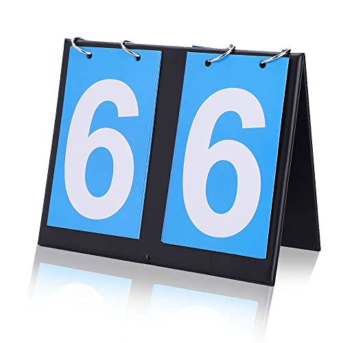Akozon Sports Scoreboard, 2/3/4 Digit Portable Flip Scoreboards Sports Competition Score Board Table Counter Digital Scoreboard for Table Tennis Basketball Volleyball Football and Others(2-Digit) - color: 2-digit