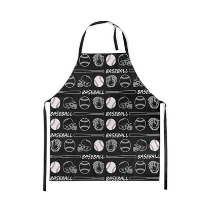 Castle Fairy Cartoon Baseball Kitchen Apron,Bow Knots Waterproof Apron - color: Black White02