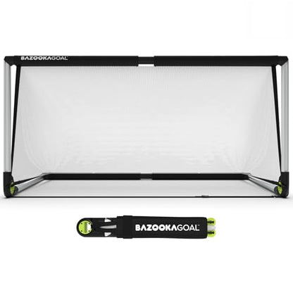 BazookaGoal Original Solid Frame Pop Up Goal - Folding Mini Soccer Goal for Kids and Adults - Portable Goal Post - Easy to Set-up & Steady - Single Unit (1 Goal Included) - size: 6 x 3 ft, style: Aluminum Silver White