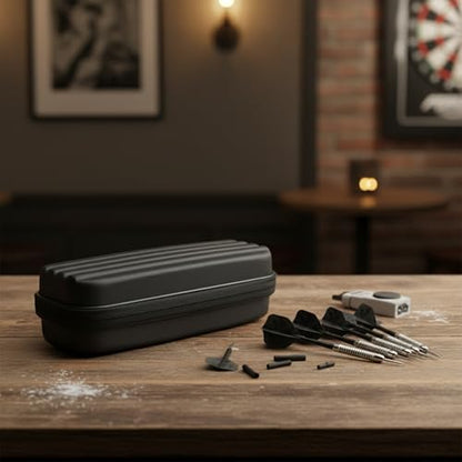 Hard Shell Dart Case for 6 Darts - Protective EVA Carrying Wallet with Fabric Exterior, Compact Storage for Steel or Soft Tip Darts