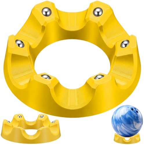 Yookeer Bowling Ball Spinner Stand, 360° Smooth Rotating Ball Cup Holder with Easy Multi-Angle Grip, Universal Bowling Accessories for Optimal Performance, Cleaning & Polishing - color: Yellow