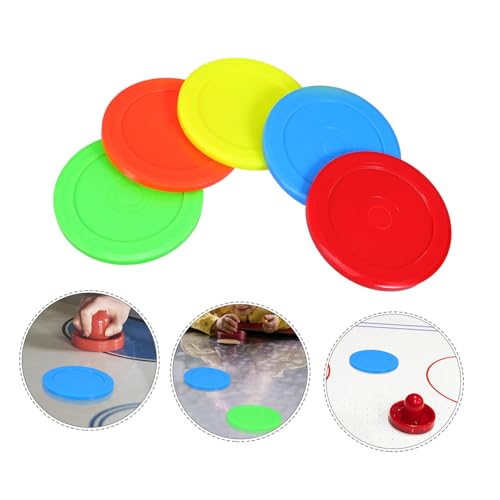 Toddmomy 5pcs Air Hockey Pucks 73mm for Tabletop Games Plastic Replacement Discs Desktop Ice Hockey Accessories for Boys and Girls and Family Fun