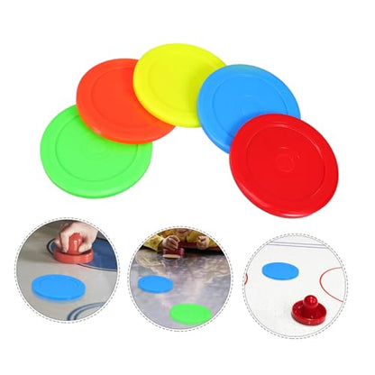 Toddmomy 5pcs Air Hockey Pucks 73mm for Tabletop Games Plastic Replacement Discs Desktop Ice Hockey Accessories for Boys and Girls and Family Fun