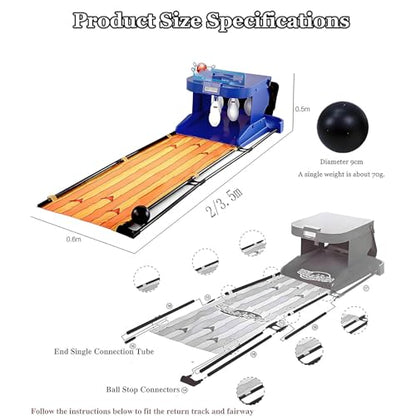 Electronic Bowling Alley Game for Kids and Adults with Automatic Reset,Lighting Effects,and Simulation Sounds-Foldable Indoor Bowling Set 2M/6Ft,2m/6ft - size: 2m/6ft
