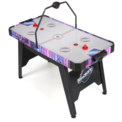 GYMAX Air Hockey Table, 56 Inch Air Hockey Arcade Game Table with Powerful 12V Motor and LED Digital Scoreboard, Includes 2 Pushers and 2 Pucks, for Home, Game Room and Office