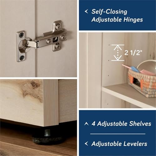 Sauder HomePlus Two Door Storage Cabinet/Pantry Cabinet, Pacific Maple Finish | Two Door - color: Pacific Maple