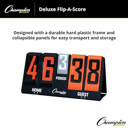 Champion Sports Deluxe Flip-A-Score Board/Timer, One Size, Bold Orange