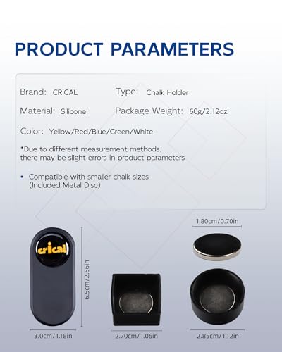 CRICAL Pool Cue Chalk Holder Magnetic Pool Chalk Holder Portable Billiard Holder Round - color: Yellow