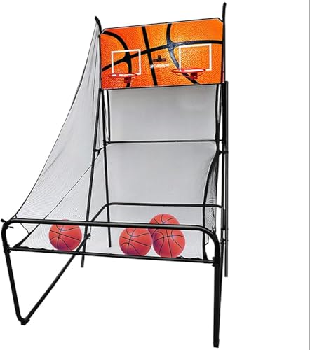 Premium Dual Shot Sport Arcade Basketball Game - 8 Interactive Game Modes, 4 Balls Included, Indoor Basketball Hoop with Sturdy Frame