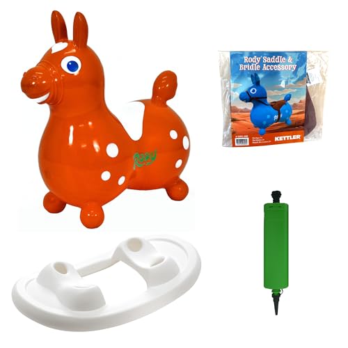 Gymnic Rody with Rocking Base and Saddle (Orange Rody & Rocking Base with Saddle) - color: Orange Rody & Rocking Base With Saddle