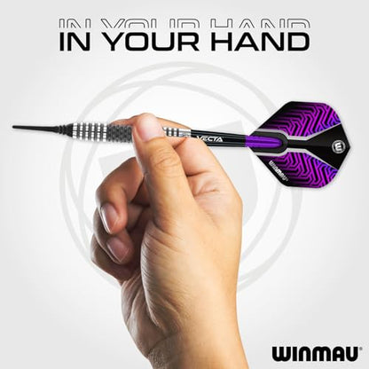 Winmau Darts Callisto Series 90% Professional Tungsten Soft Tip Darts Set with Dart Flights and Dart Shafts (Stems) - Available in 18g Weight and Three Styles - size: 18G, style: Kairos 1