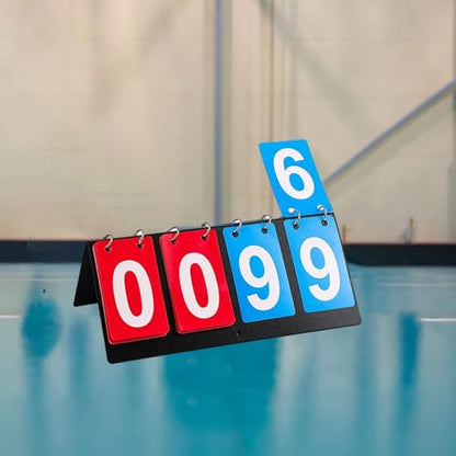 kowaku Sports Scoreboard 4 Digits Scorekeeper Tabletop Score Flipper Flip Number Score Board for Football Tennis Baseball Volleyball