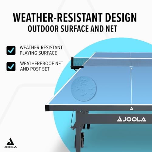 JOOLA NOVA Outdoor Ping Pong Table with Waterproof Table Tennis Net Set - Quick Assembly - All Weather Aluminum Composite Surface - Tournament Quality - Indoor & Outdoor Compatible - style: NOVA Pro Plus Outdoor