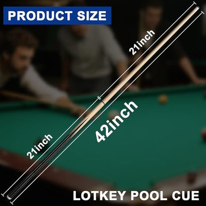 LOTKEY Pool Cue Stick,58"/52"/48"/42" Pool Cue Set of 4/2/1 Billiard Cues Sticks for Professional,Pool Sticks for Adults 14 15 19 20 21oz House Bar with 2 Billiard Chalk - color: 42" set of 2 with 2 Chalks