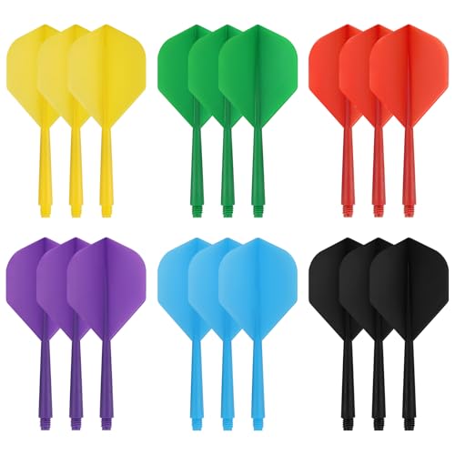 Accmor Integrated Dart Shaft and Flights, Dart Flights for Steel Tip Darts/Soft Plastic Tip Darts, Dart Replacement Flights Accessories - color: 18pcs-multicolored