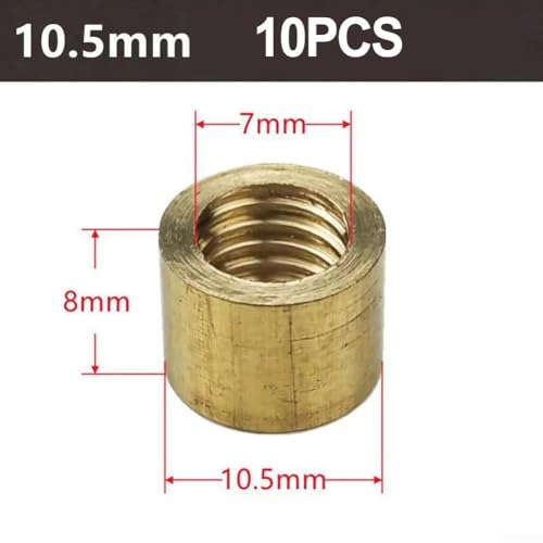 Brass Billiard Cue Tip Hoop Ferrule, Snooker Pool Cue Repair Replacement Ring, Metal Collar for Cue Tip Maintenance, Multiple Sizes Available(10.5mm) - size: 10.5mm