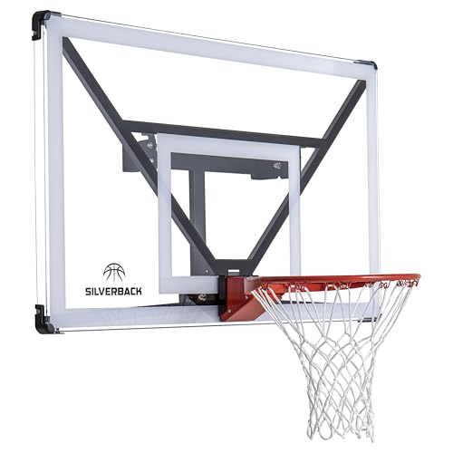 Silverback NXT 54" Wall Mounted Basketball Hoop, Indoor / Outdoor Basketball Hoop with QuickPlay Design - color: Fixed Height