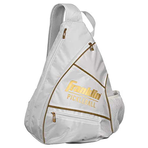 Franklin Sports Pickleball Bags - Sling Bag Backpack for Gear + Equipment - Men + Women - Holds Paddles, Balls + Accessories - color: White/Gold, size: One Size