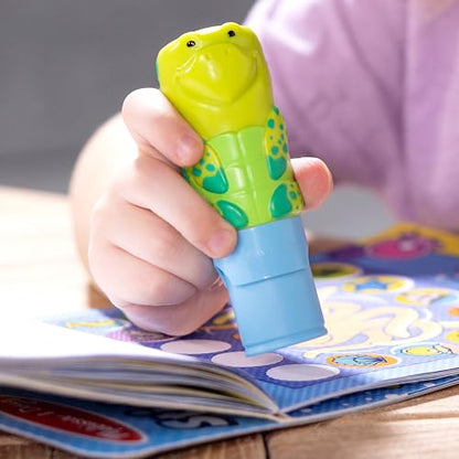 Melissa & Doug Sticker Wow!™ 24-Page Activity Pad and Sticker Stamper, 300 Stickers, Arts and Crafts Fidget Toy Collectible Character – Sea Turtle - for Kids Ages 3+ - FSC Certified - color: Sea Turtle, size: Single