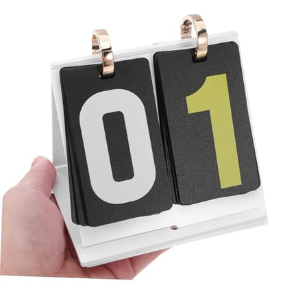 Manual Flip Scoreboard for Card Games Portable Scorekeeper with Large Display Thick PP PVC Construction Read Numbers for Tabletop Competitions and Sports